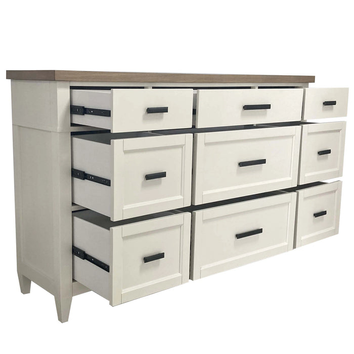 Parker House Americana Modern Bedroom King Platform Bed 2 Nightstands Dresser with Mirror and Chest