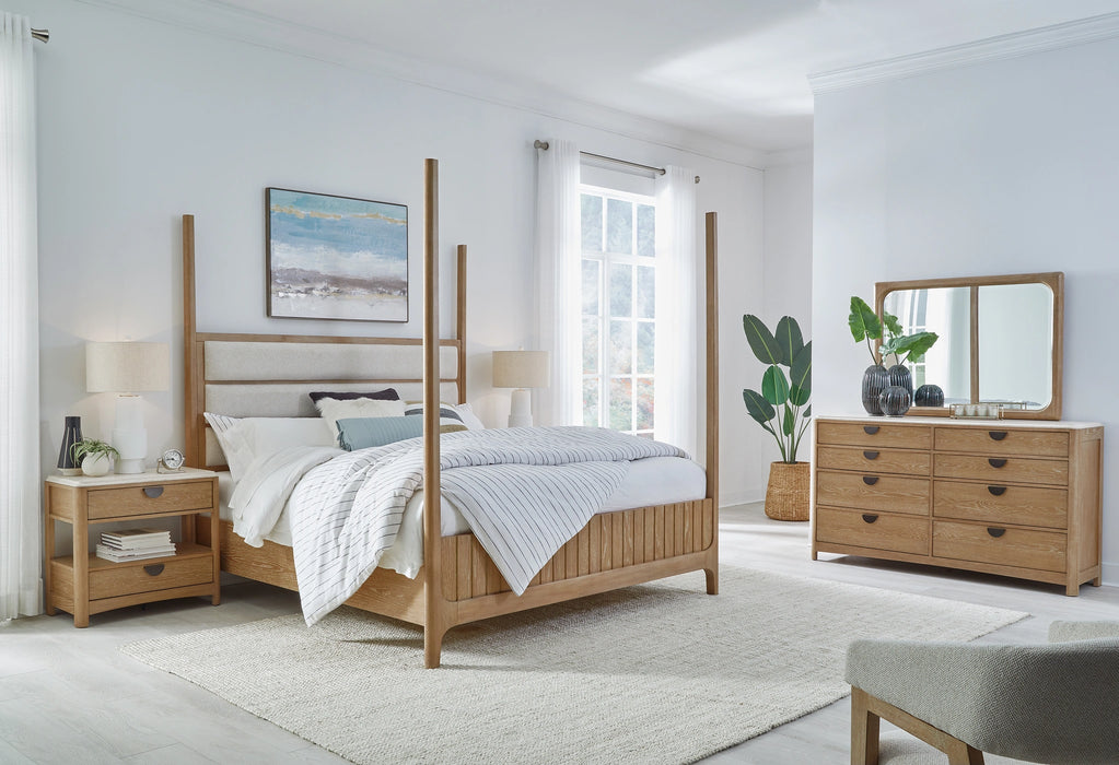 Parker House Escape - Bedroom King Poster Bed with 2 Nightstands and Dresser with Mirror