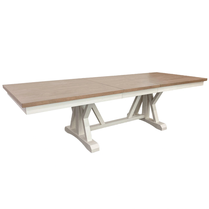 Parker House Americana Modern Dining Extendable Trestle Table with 8 Upholstered Chairs