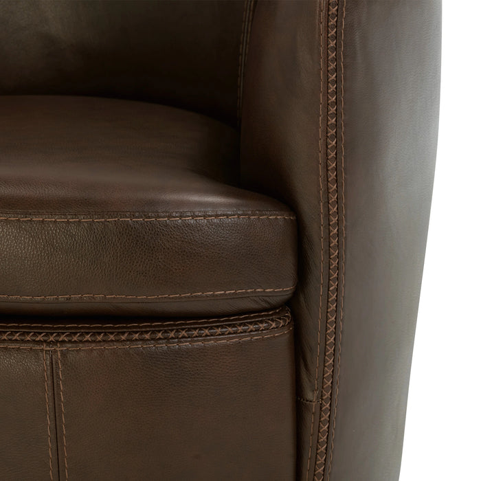 Parker Living Barolo 100% Italian Leather Swivel Club Chair