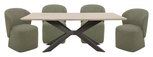 Parker House Crossings - Monaco Dining 84 Inch Rectangular Dining Table with 4 Upholstered Chairs