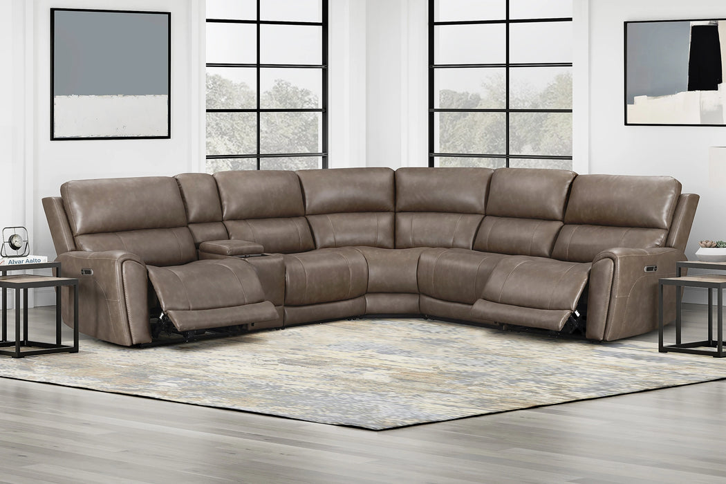 Parker Living Hancock 6 Piece Zero Gravity Power Reclining Sectional with Power Adjustable Headrests