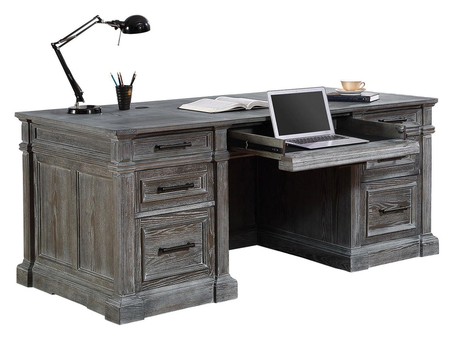Parker House Gramercy Park Double Pedestal Executive Desk in Vintage Burnished Smoke-3