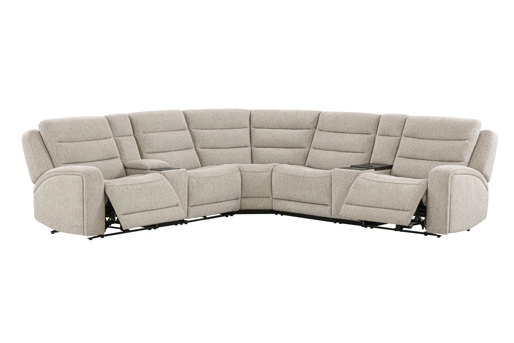 Parker Living Felix - Mari Fawn 7 Piece Zero Gravity Power Reclining Sectional with Beverage Cooler Console