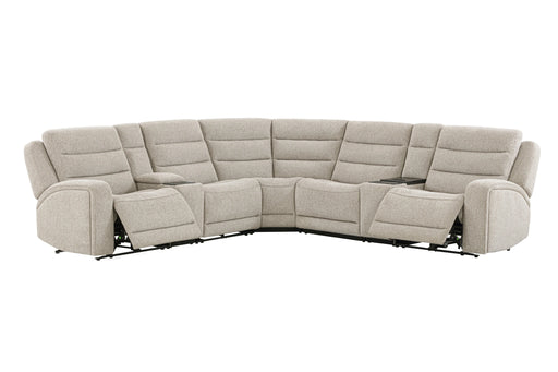 Parker Living Felix - Mari Fawn 7 Piece Zero Gravity Power Reclining Sectional with Beverage Cooler Console