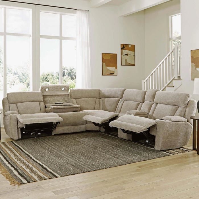 Parker Living Dalton 6 Piece Modular Power Reclining Sectional with Power Adjustable Headrests