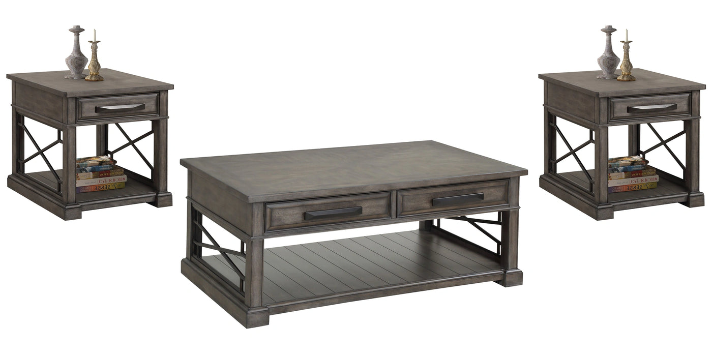 Parker House Sundance - Smokey Grey Cocktail Table with 2 End Tables