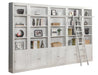 Parker House Boca 6-Piece Inset Bookcase Wall with Ladder in Cottage White