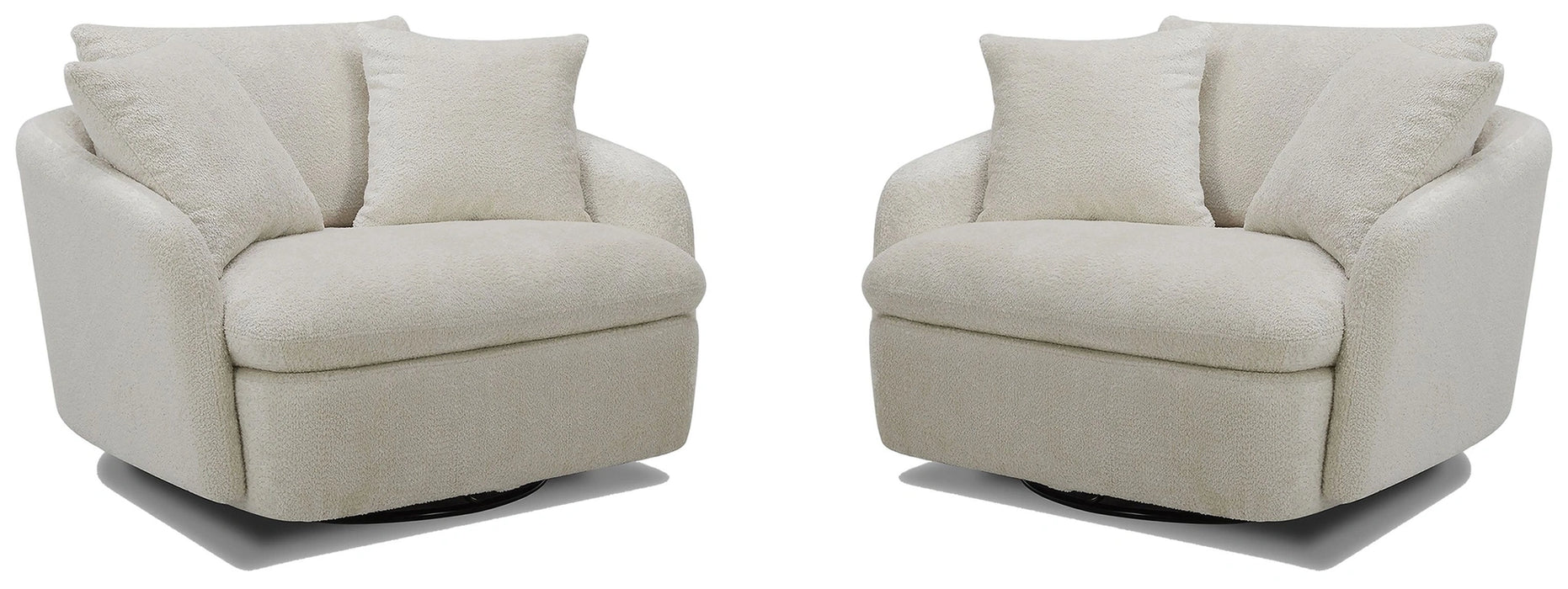 Parker Living Boomer Large Swivel Chair with 2 Toss Pillows Two Pack