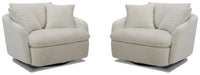 Parker Living Boomer Large Swivel Chair with 2 Toss Pillows Two Pack