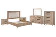 Parker House Breckenridge - Bedroom Queen Bed 2 Nightstands Dresser with Mirror and Chest