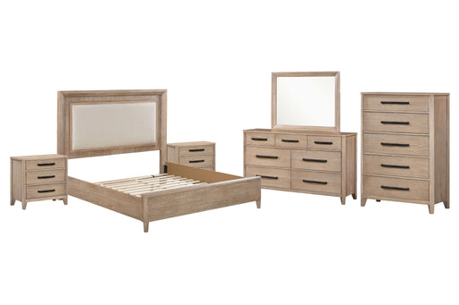 Parker House Breckenridge - Bedroom Queen Bed 2 Nightstands Dresser with Mirror and Chest