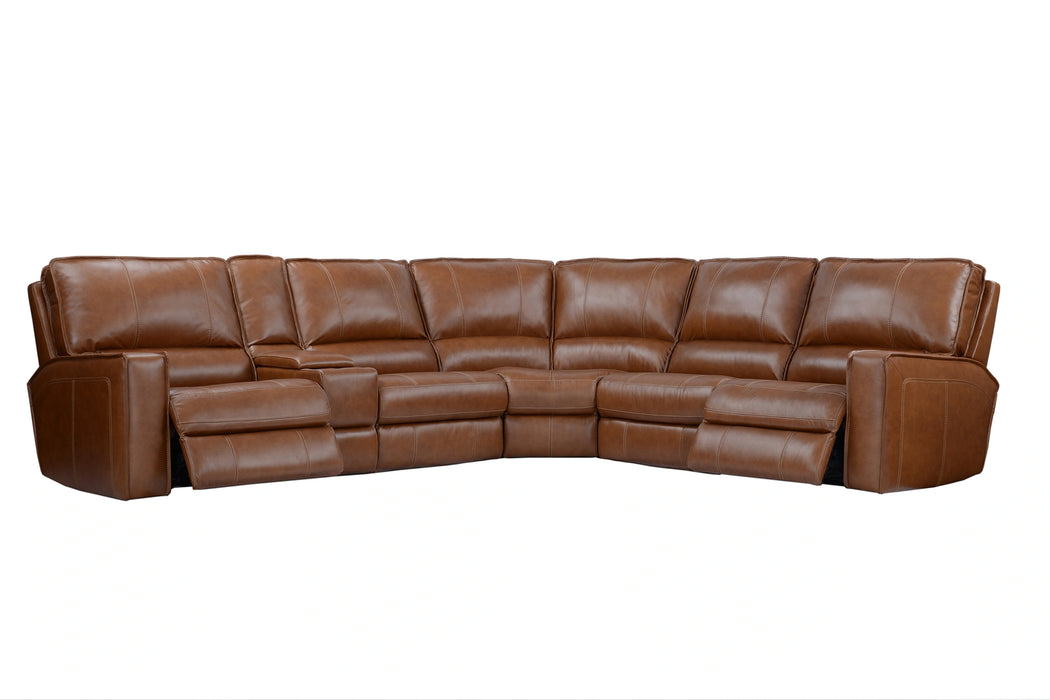 Parker Living Rockford - Verona Saddle 6 Piece Modular Power Reclining Sectional with Power Adjustable Headrests