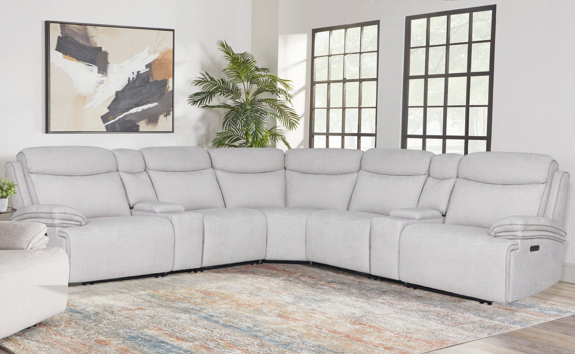 Parker Living Alpine - Airy Midnight 7 Piece Zero Gravity Power Reclining Sectional with Power Adjustable Headrests