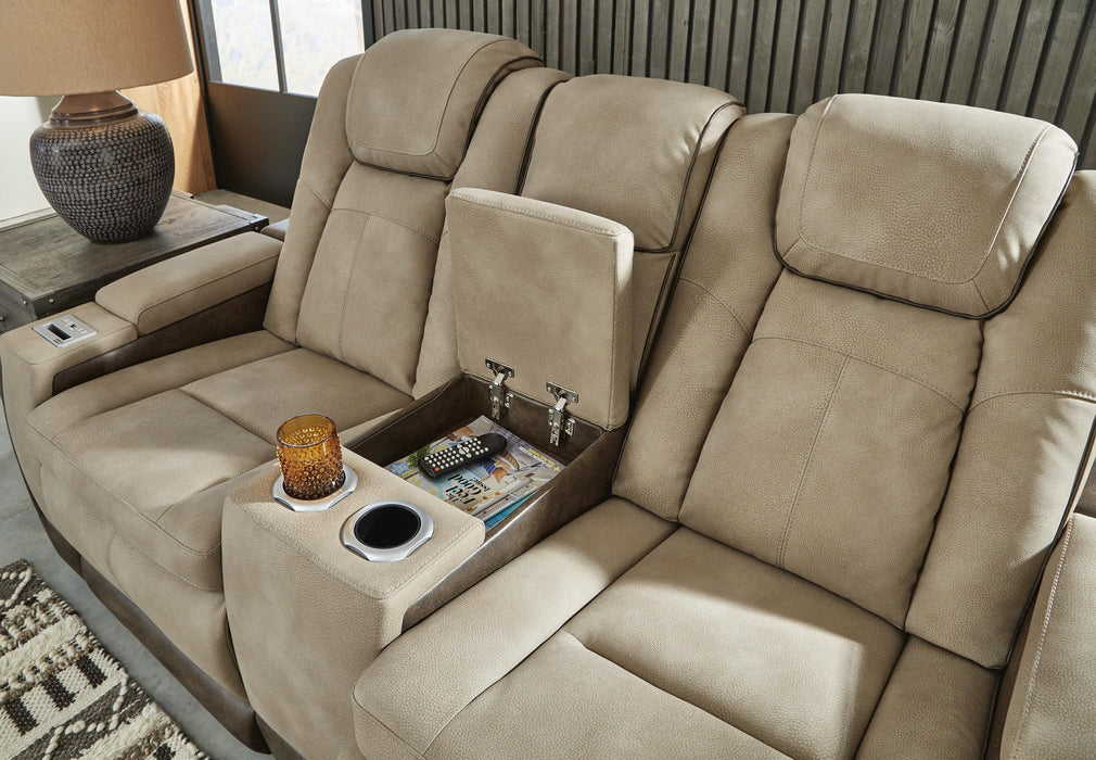 Next-Gen DuraPella Power Reclining Loveseat with Console - MI Hometown Furnishings (MI)*