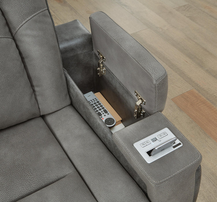 Next-Gen DuraPella Power Reclining Loveseat with Console - MI Hometown Furnishings (MI)*