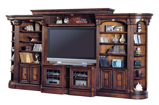 Parker House Huntington Expandable Open Entertainment Wall in Vintage Pecan