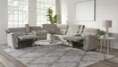 Parker Living Richland - Bristol Grey 7 Piece Modular Power Reclining Sectional with Power Adjustable Headrests
