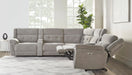 Parker Living Richland - Bristol Grey 7 Piece Modular Power Reclining Sectional with Power Adjustable Headrests