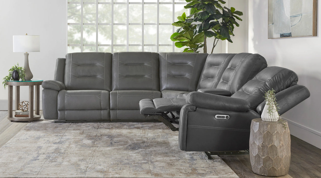 Parker Living Caldwell Fog 6 Piece Modular Power Reclining Sectional with Power Adjustable Headrests