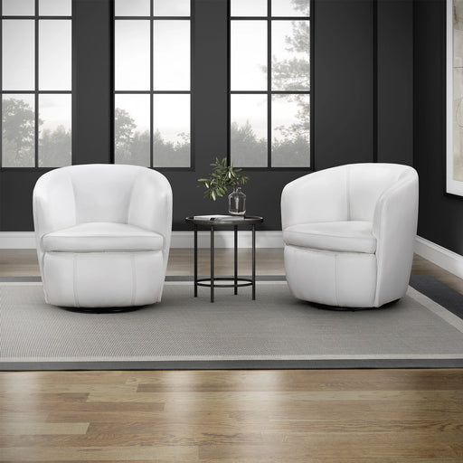 Parker Living Barolo 100% Italian Leather Swivel Club Chair Two Pack
