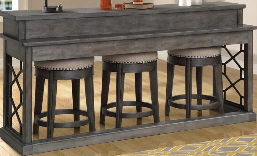 Parker House Sundance Everywhere Console with 3 Stools in Smokey Grey
