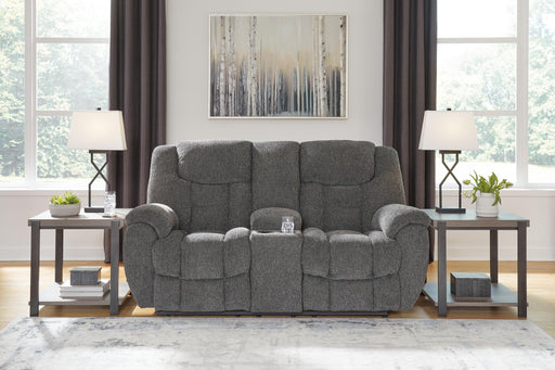 Foreside Reclining Loveseat with Console - MI Hometown Furnishings (MI)*