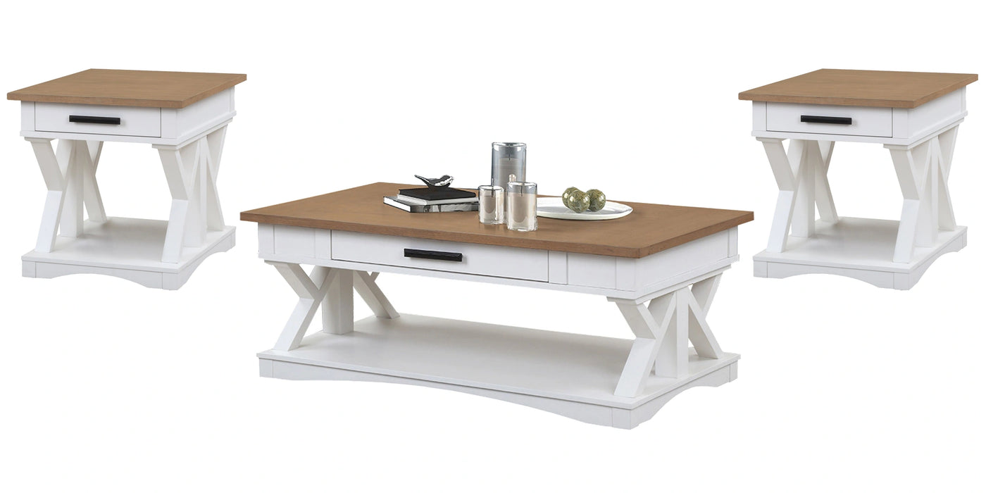Parker House Americana Modern Cocktail Table with 2 End Tables
