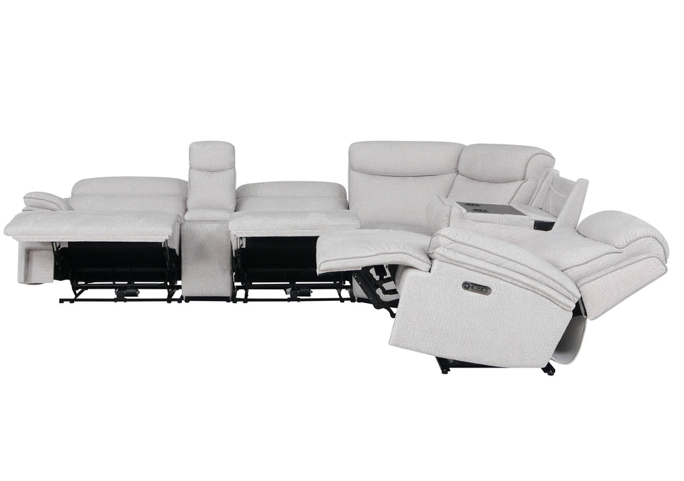 Parker Living Alpine - Airy Midnight 6 Piece Zero Gravity Power Reclining Sectional with Power Adjustable Headrests