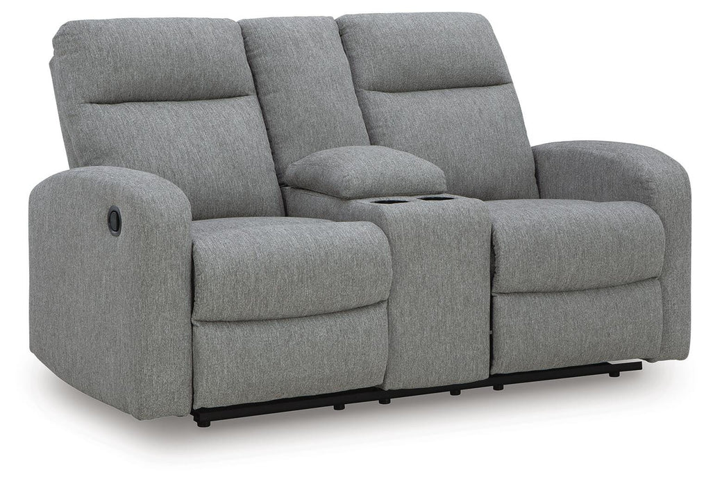 Gauntlet Reclining Loveseat with Console - MI Hometown Furnishings (MI)*
