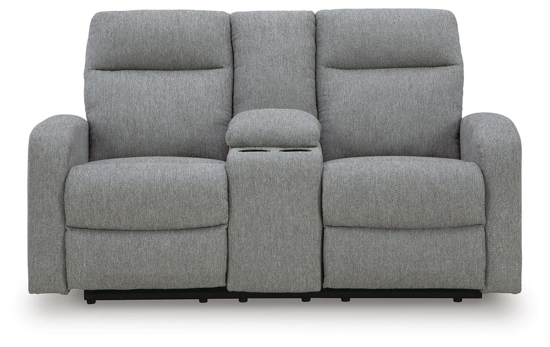 Gauntlet Reclining Loveseat with Console - MI Hometown Furnishings (MI)*