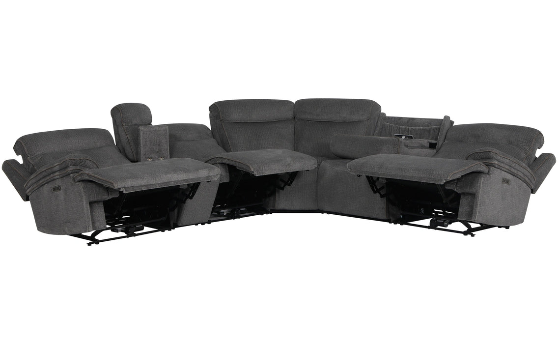 Parker Living Alpine - Airy Midnight 6 Piece Zero Gravity Power Reclining Sectional with Power Adjustable Headrests