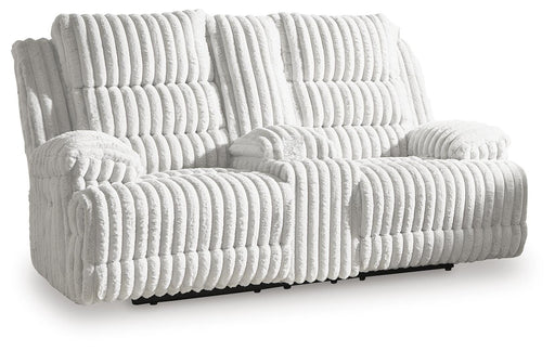 Rhines Falls Power Reclining Loveseat with Console - MI Hometown Furnishings (MI)*