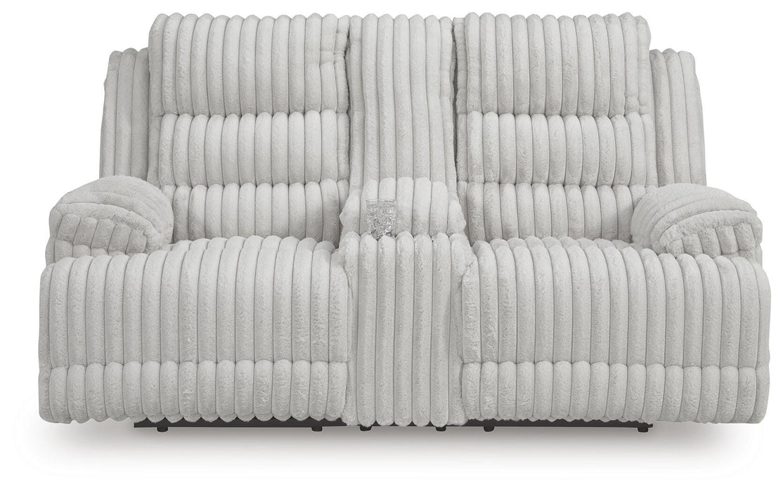 Rhines Falls Power Reclining Loveseat with Console - MI Hometown Furnishings (MI)*
