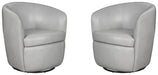 Parker Living Barolo 100% Italian Leather Swivel Club Chair Two Pack