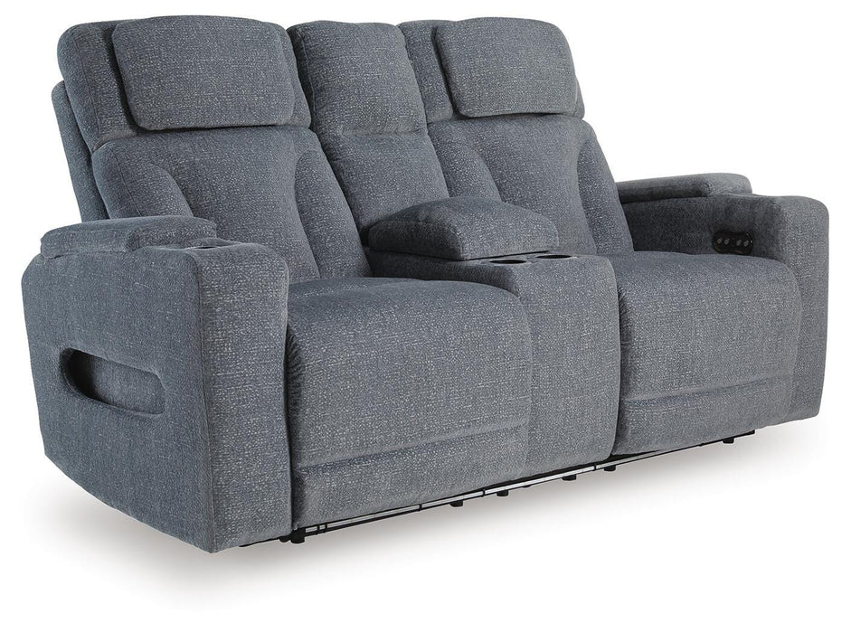Studio Cave Power Reclining Loveseat with Console - MI Hometown Furnishings (MI)*