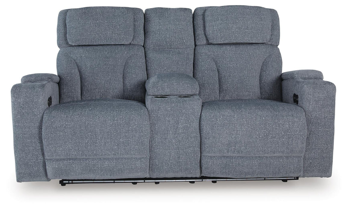Studio Cave Power Reclining Loveseat with Console - MI Hometown Furnishings (MI)*