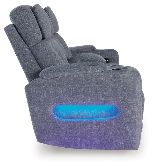 Studio Cave Power Reclining Loveseat with Console - MI Hometown Furnishings (MI)*