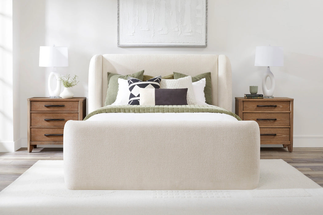 Parker Living Sleep Shiloh - White Mocha King Wingback Upholstered Bed
