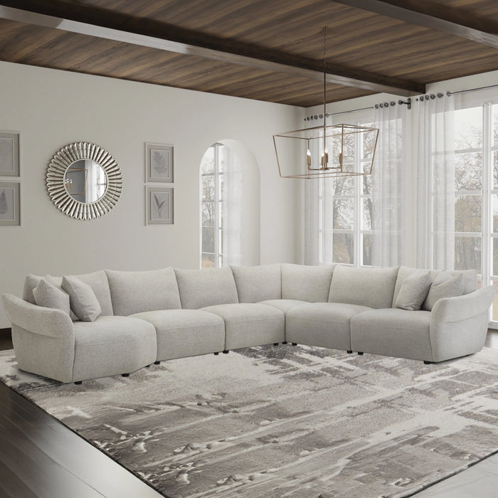 Parker Living Playful - Canes Cobblestone 6 Piece Modular Sectional