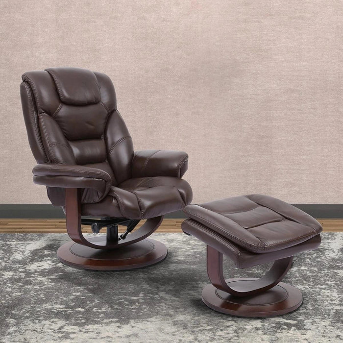Parker House Monarch Manual Reclining Swivel Chair and Ottoman