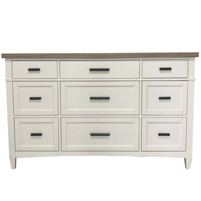 Parker House Americana Modern Bedroom Queen Platform Bed 2 Nightstands and Dresser with Mirror