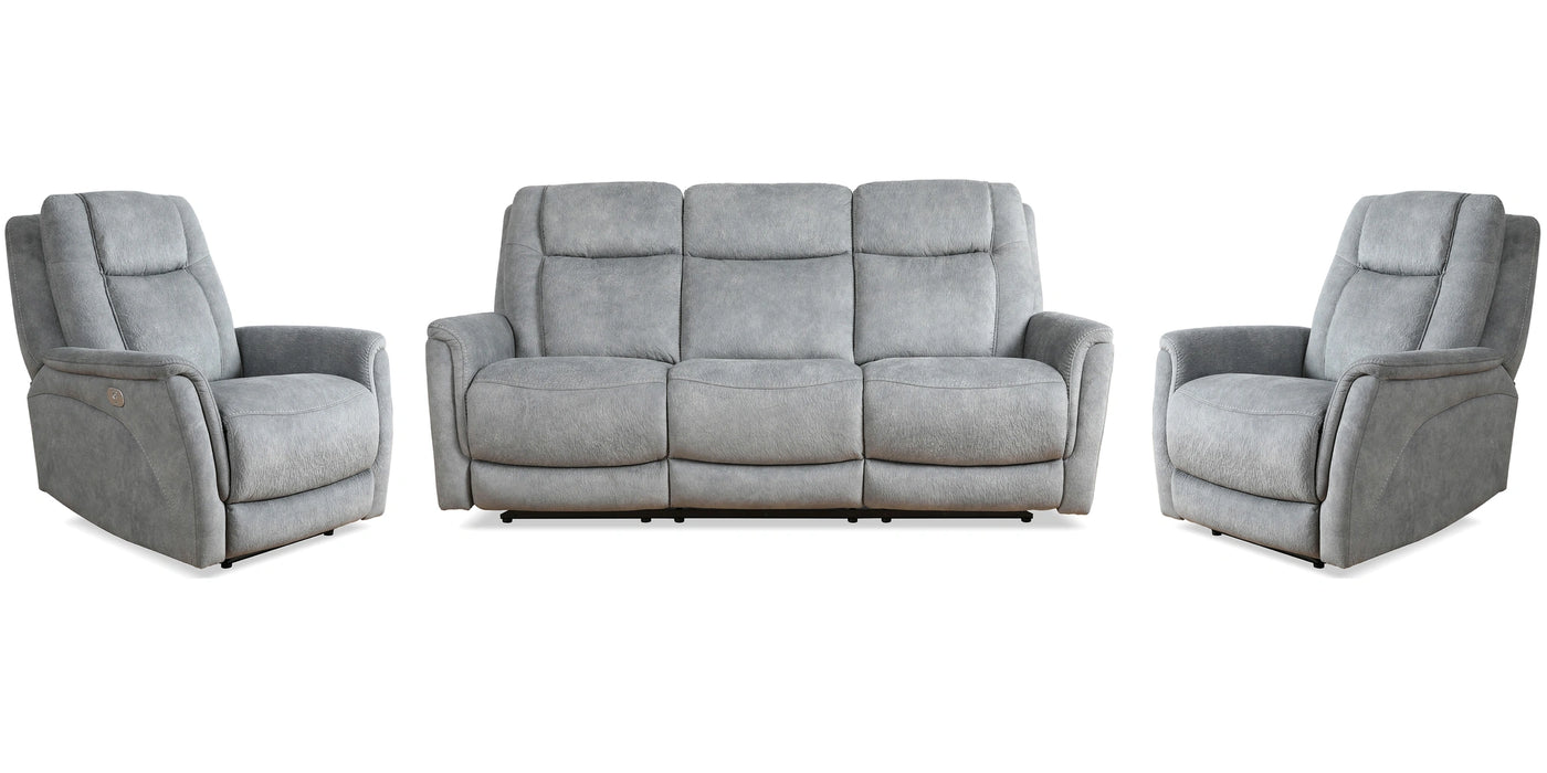 Parker Living Linus - Hudson Grey Power Reclining Sofa and Two Recliners