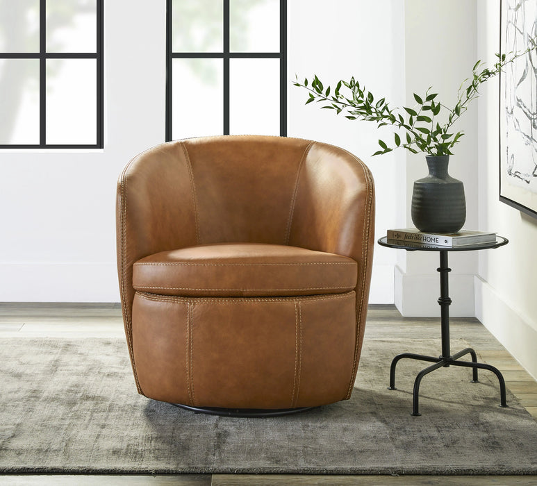 Parker Living Barolo 100% Italian Leather Swivel Club Chair