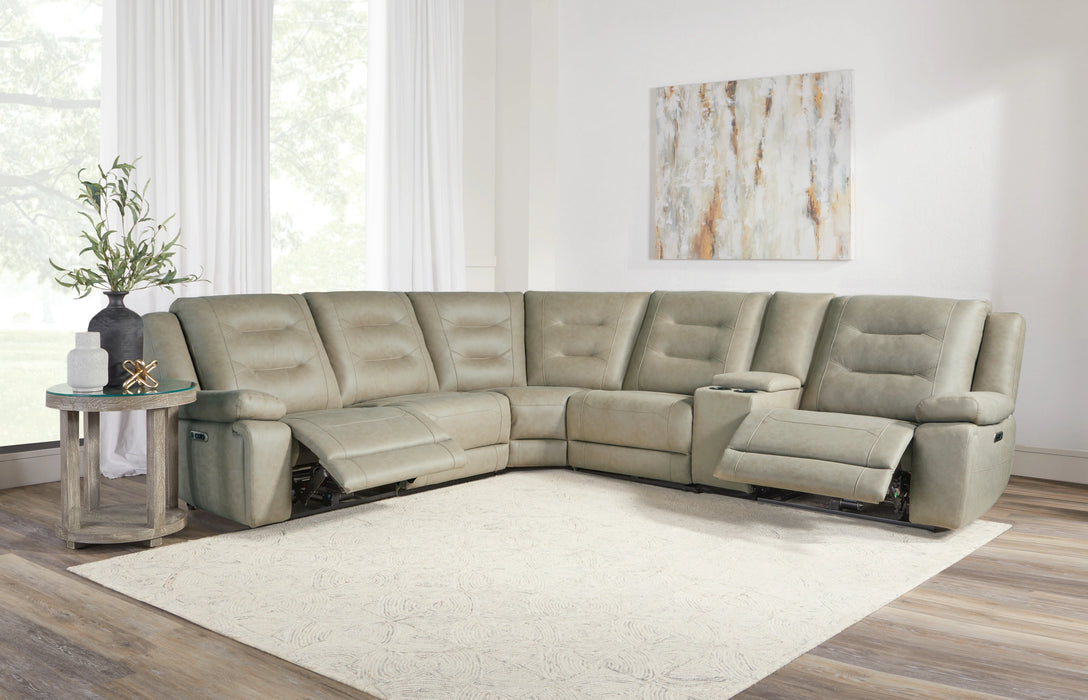 Parker Living Caldwell Fog 6 Piece Modular Power Reclining Sectional with Power Adjustable Headrests