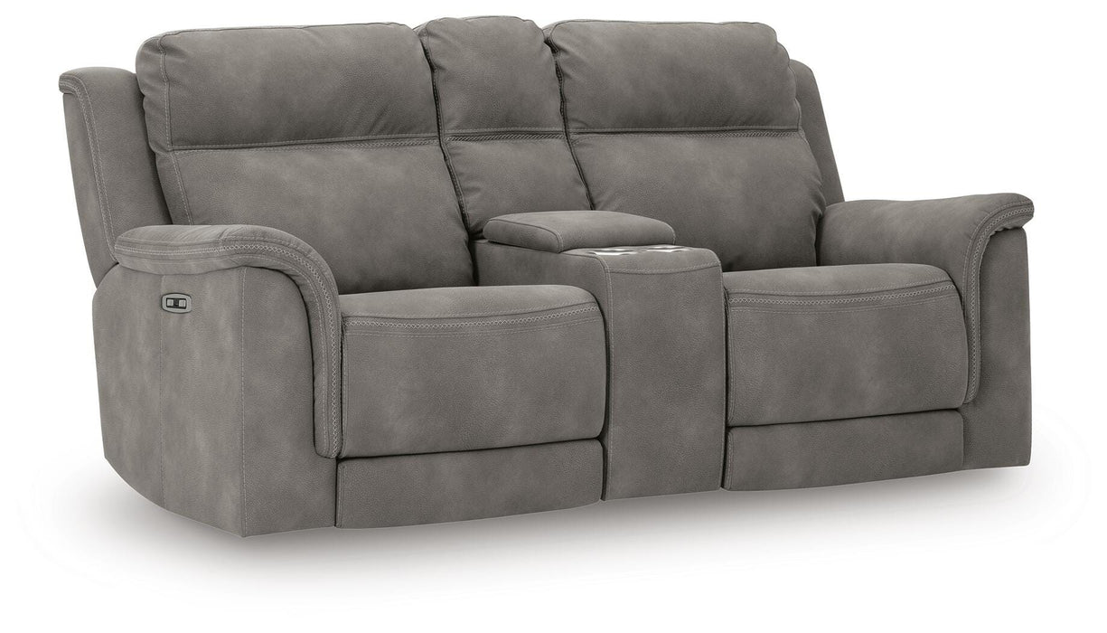Next-Gen DuraPella Power Reclining Loveseat with Console - MI Hometown Furnishings (MI)*