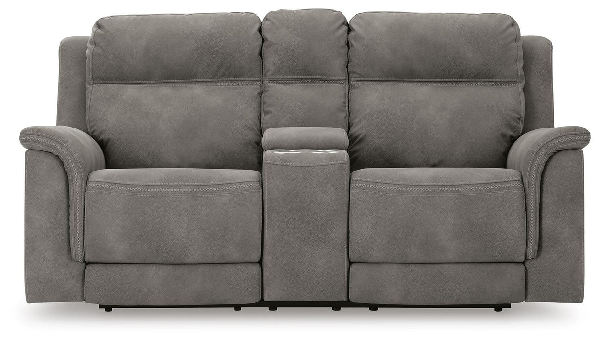 Next-Gen DuraPella Power Reclining Loveseat with Console - MI Hometown Furnishings (MI)*