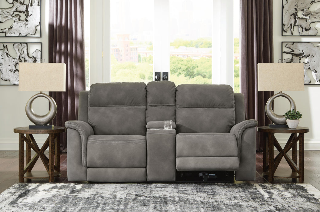 Next-Gen DuraPella Power Reclining Loveseat with Console - MI Hometown Furnishings (MI)*