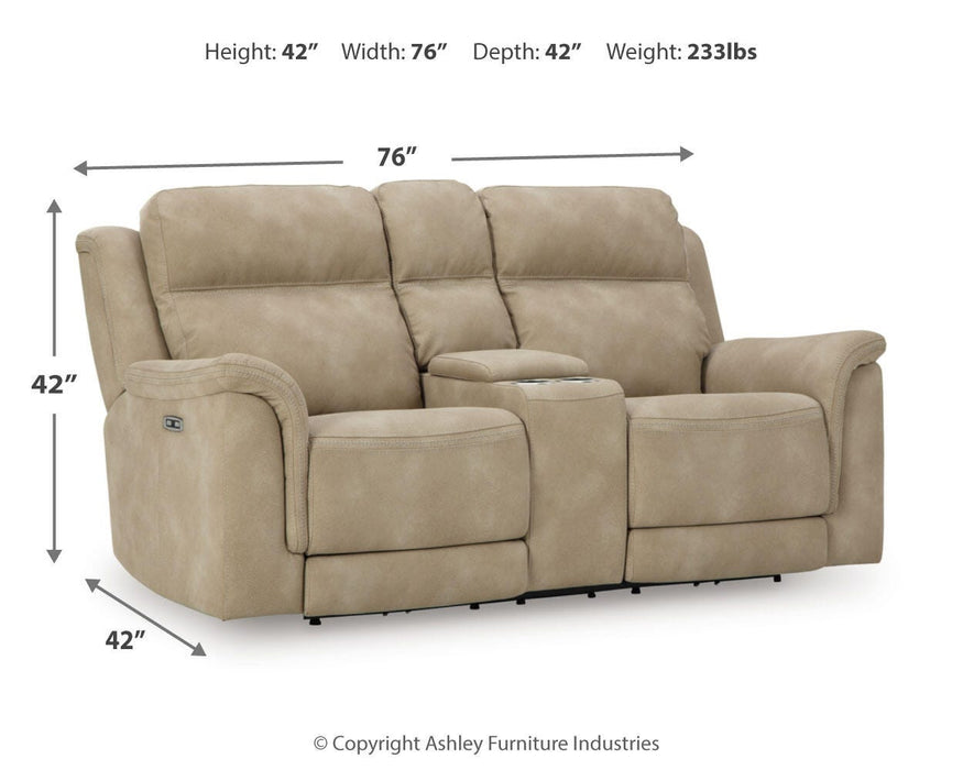 Next-Gen DuraPella Power Reclining Loveseat with Console - MI Hometown Furnishings (MI)*