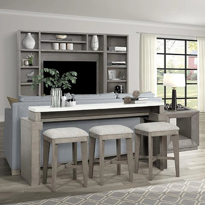 Parker House Pure Modern Everywhere Console with 3 Stools in Moon Stone-4